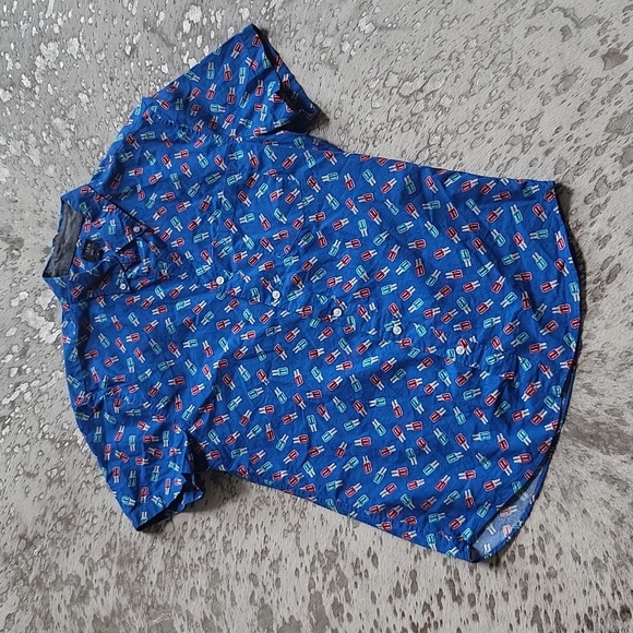 J. Crew Slim Fit Short Sleeve Popsicle Print Shirt SzM Button Down - Picture 1 of 8